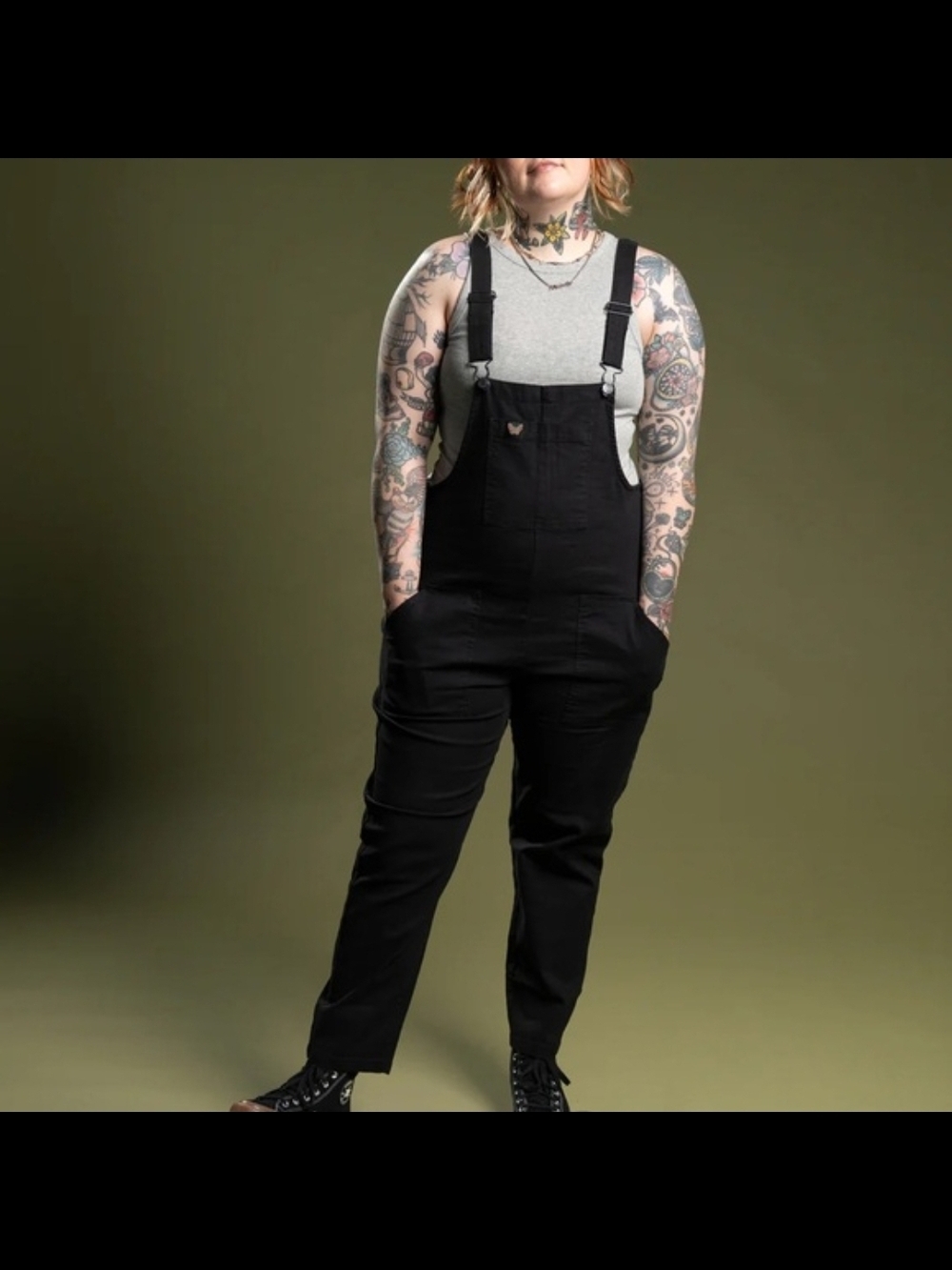 Classic Black Women's Cotton Overalls